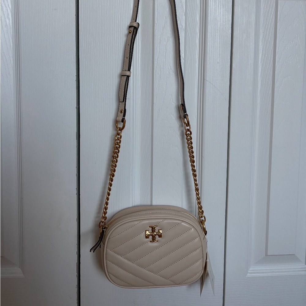 Tory Burch Cream Quilted Crossbody Bag